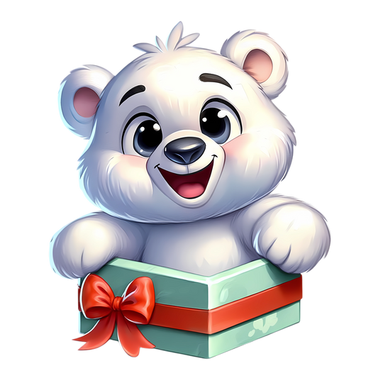 Bügelbild Weihnachten Polarbär - Geschenke, Weihnachtsbaum Bild_2