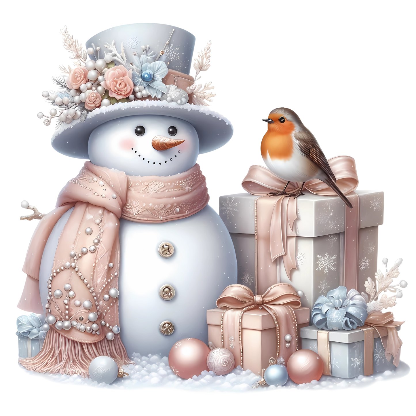 Bügelbilder Weihnachten Schneemänner pastell - Magic Miracle Design