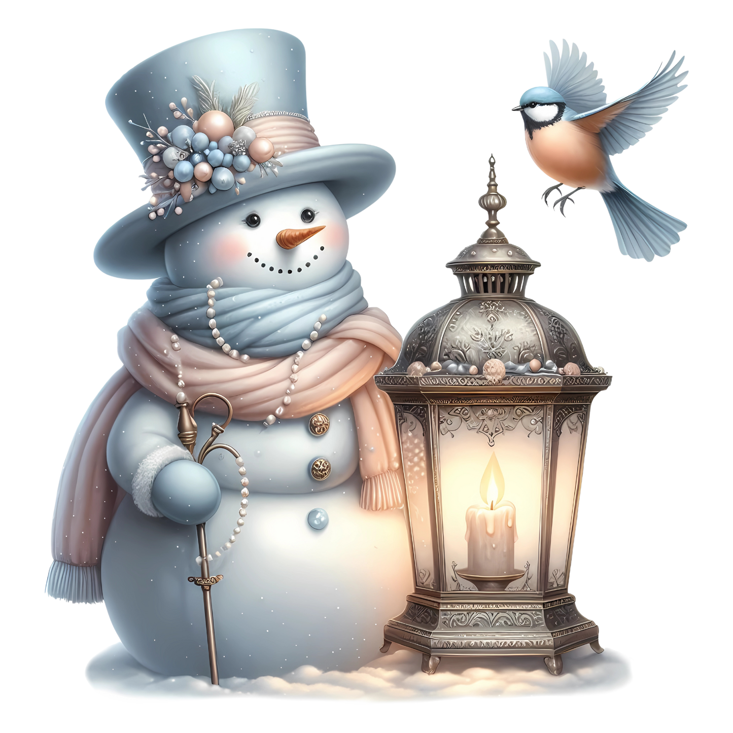 Bügelbilder Weihnachten Schneemänner pastell - Magic Miracle Design