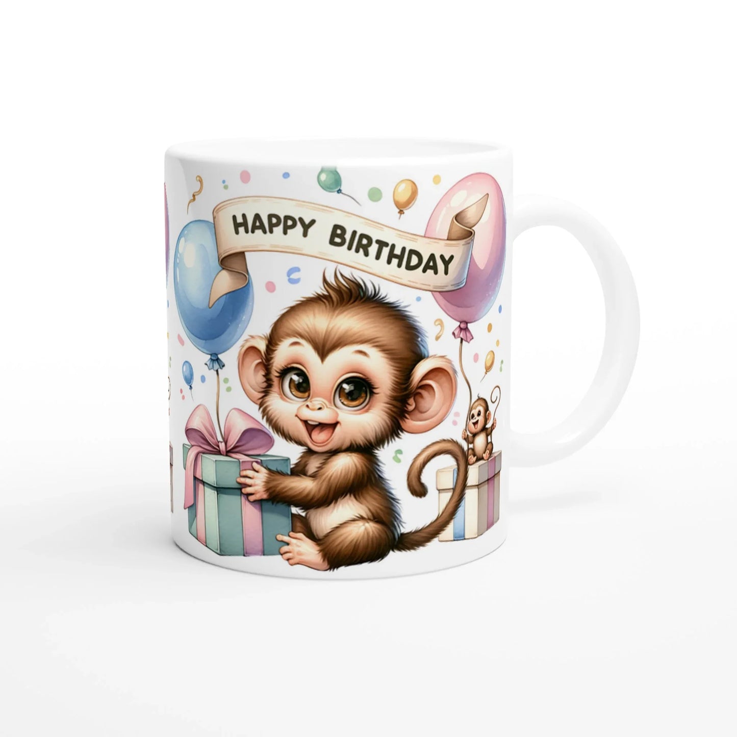 Keramiktasse Happy Birthday Affe