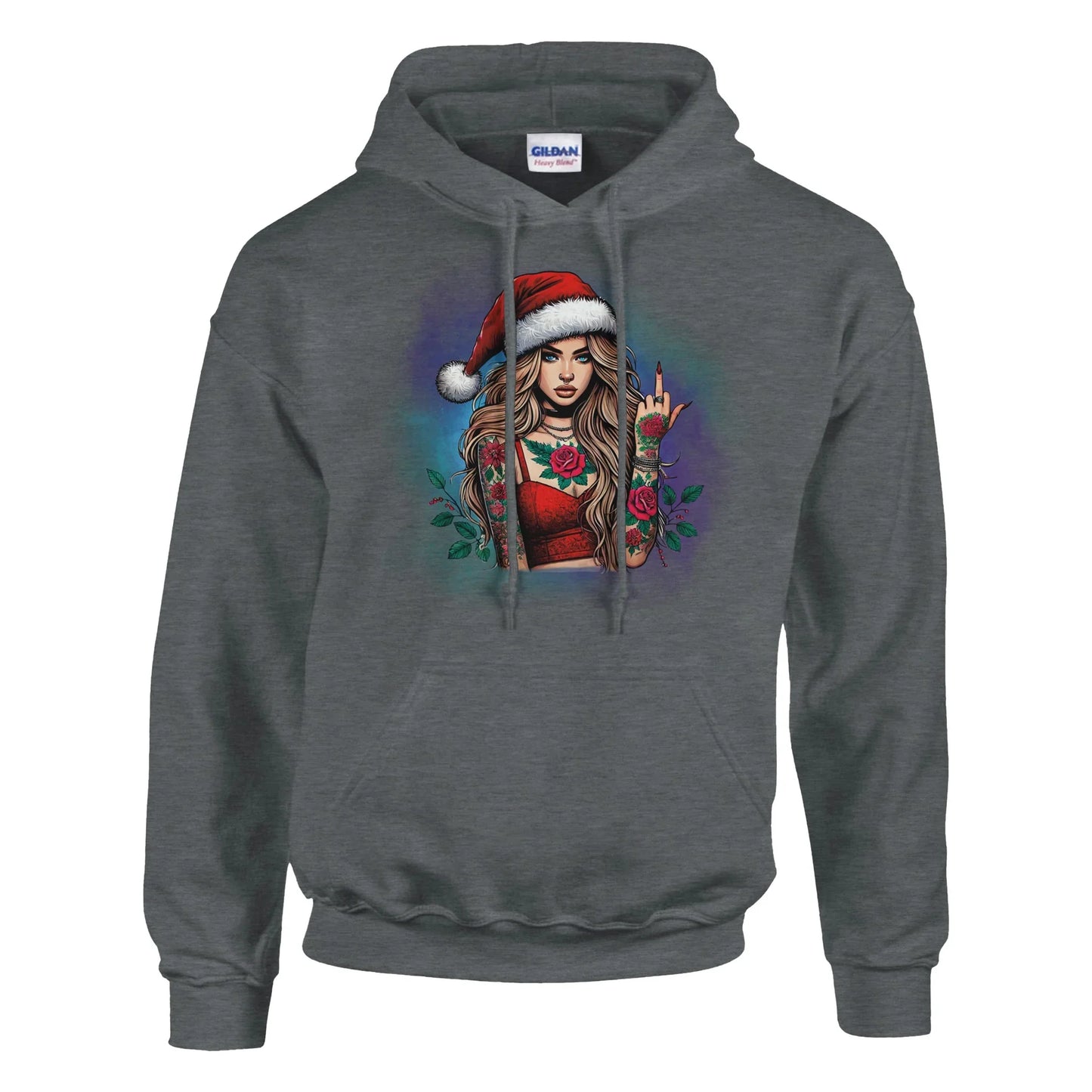 Hoodie Weihnachten tätowierte Frau 2XL Graphite Heather