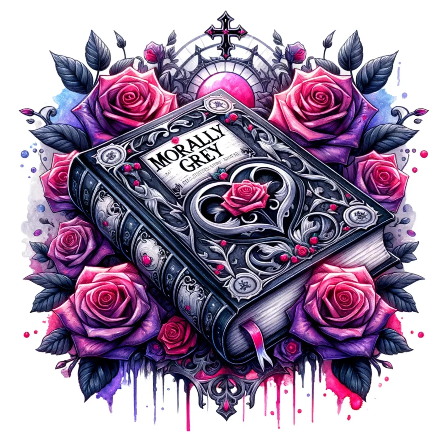 Sticker Totenkopf | Skull | Rosen Bild_5 medium ca. 9cm Höhe