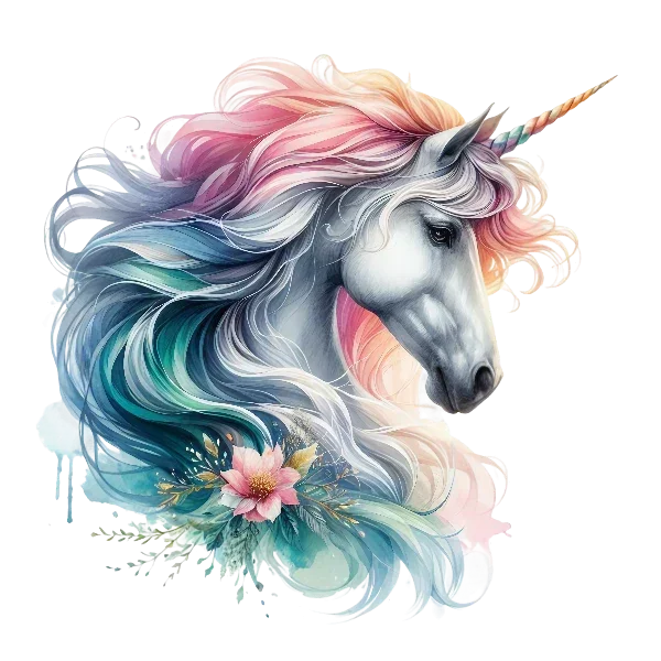 Premium Sticker Einhorn Bild_2 medium ca. 9cm Höhe