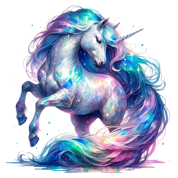 Bügelbild majestätisches Fantasy Einhorn large ca. 20cm x 20cm