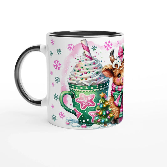 Tasse Weihnachten niedliches Kalb Keramikschwarz