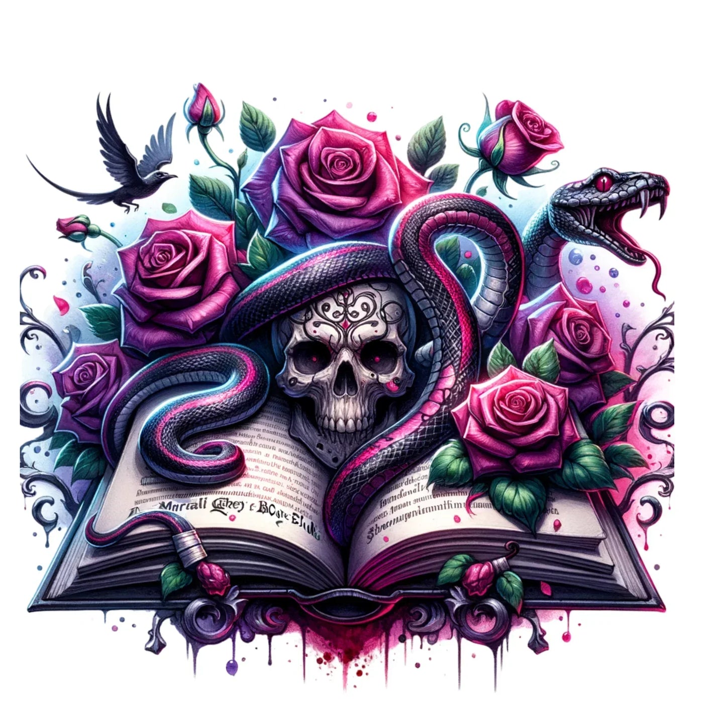 Sticker Totenkopf | Skull | Rosen Bild_9 medium ca. 9cm Höhe