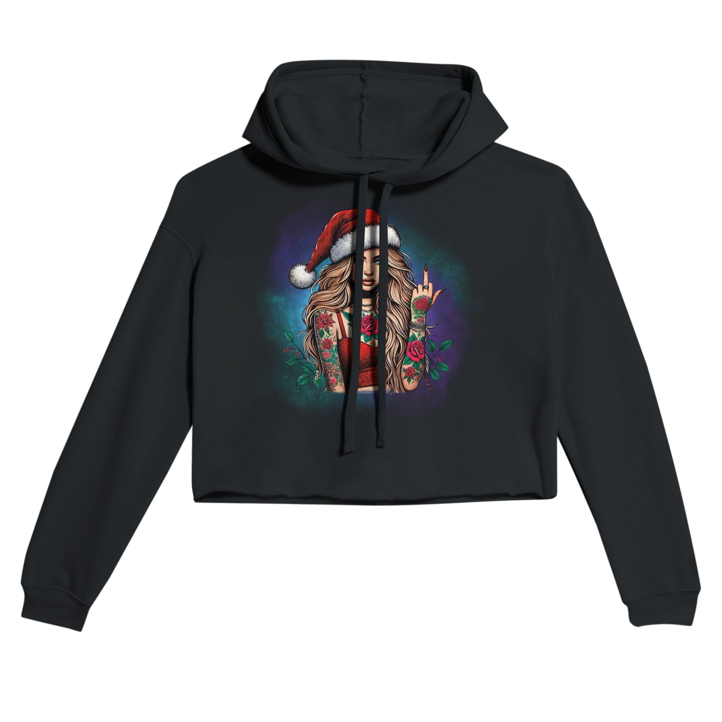 Damen Cropped Hoodie tätowierte Frau - Magic Miracle Design