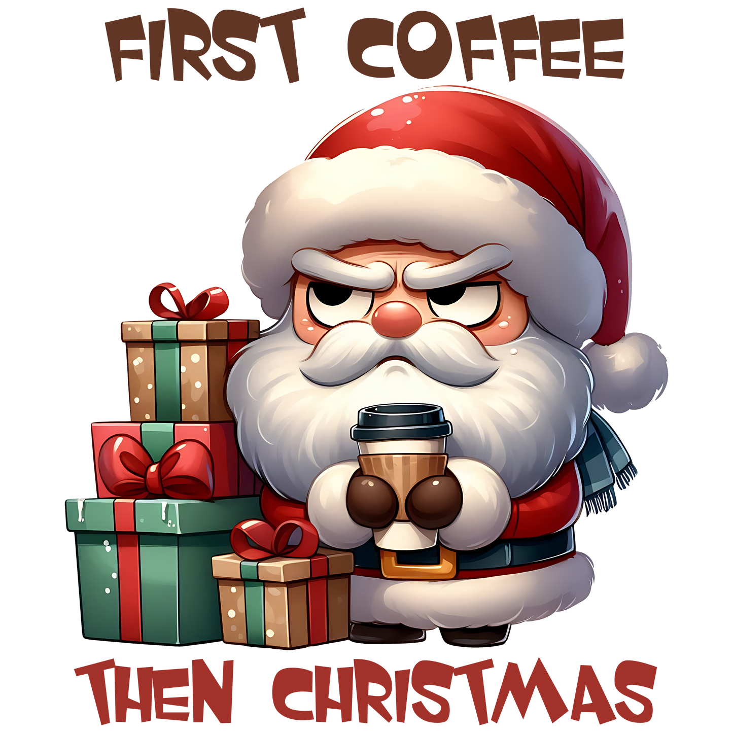 Bügelbilder Weihnachtsmann Kaffee - Magic Miracle Design