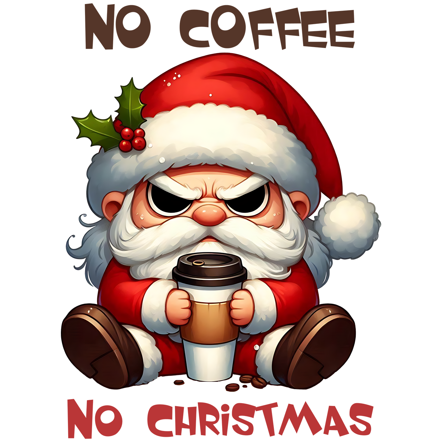Bügelbilder Weihnachtsmann Kaffee - Magic Miracle Design