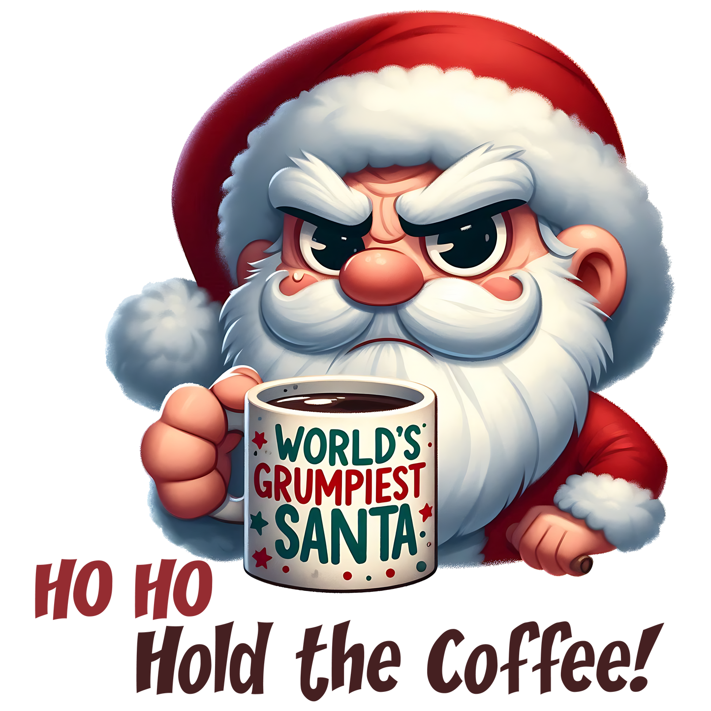 Bügelbilder Weihnachtsmann Kaffee - Magic Miracle Design