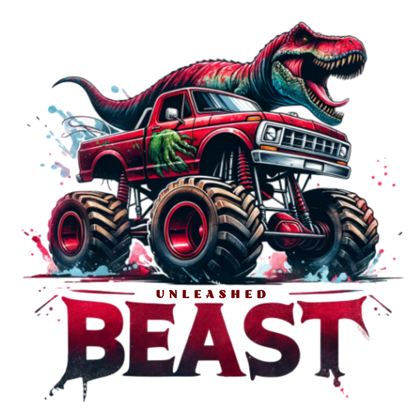Bügelbilder Monstertruck mit Dino Bild_7