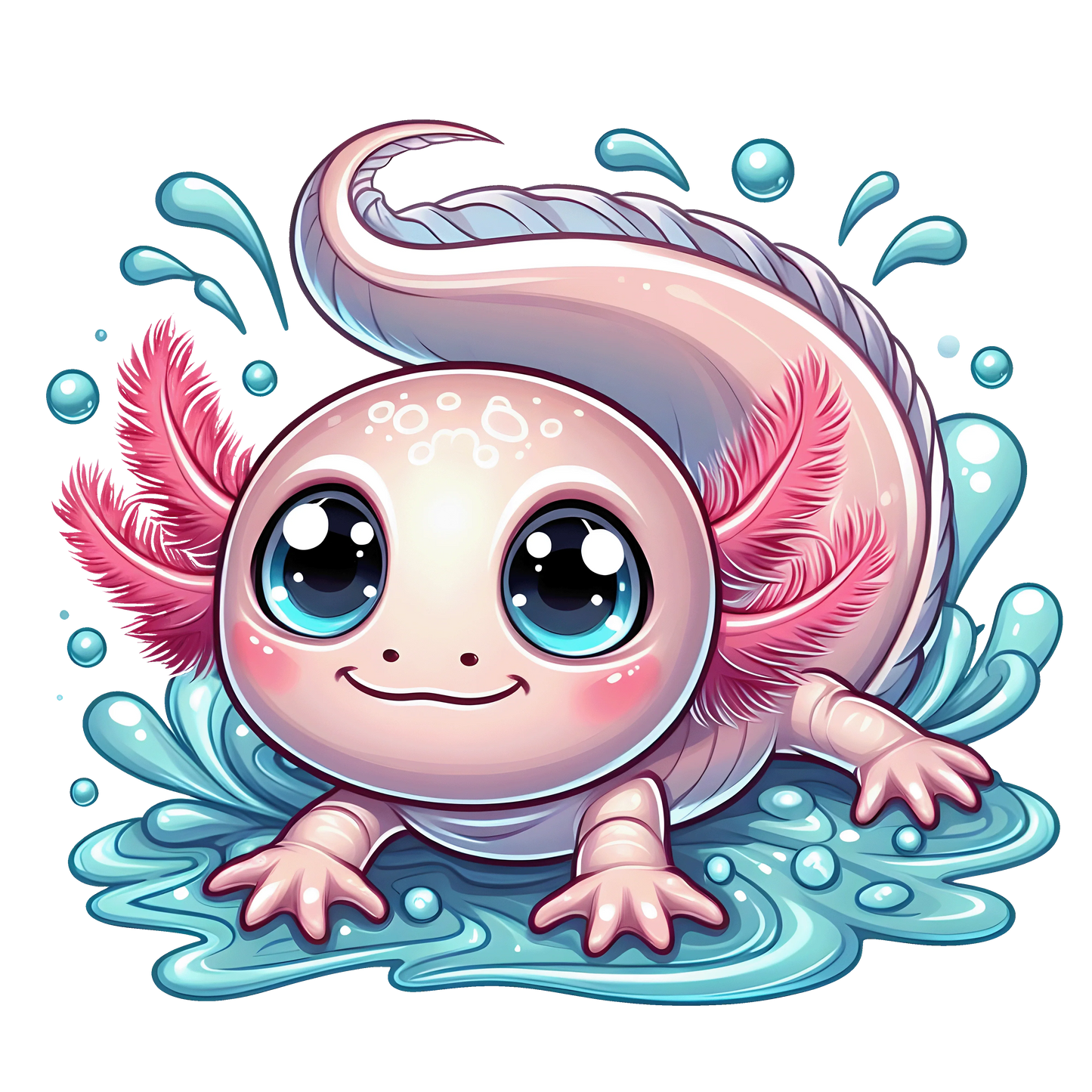 Bügelbild süßes Axolotl – für Baumwolle & Polyester Bild_9