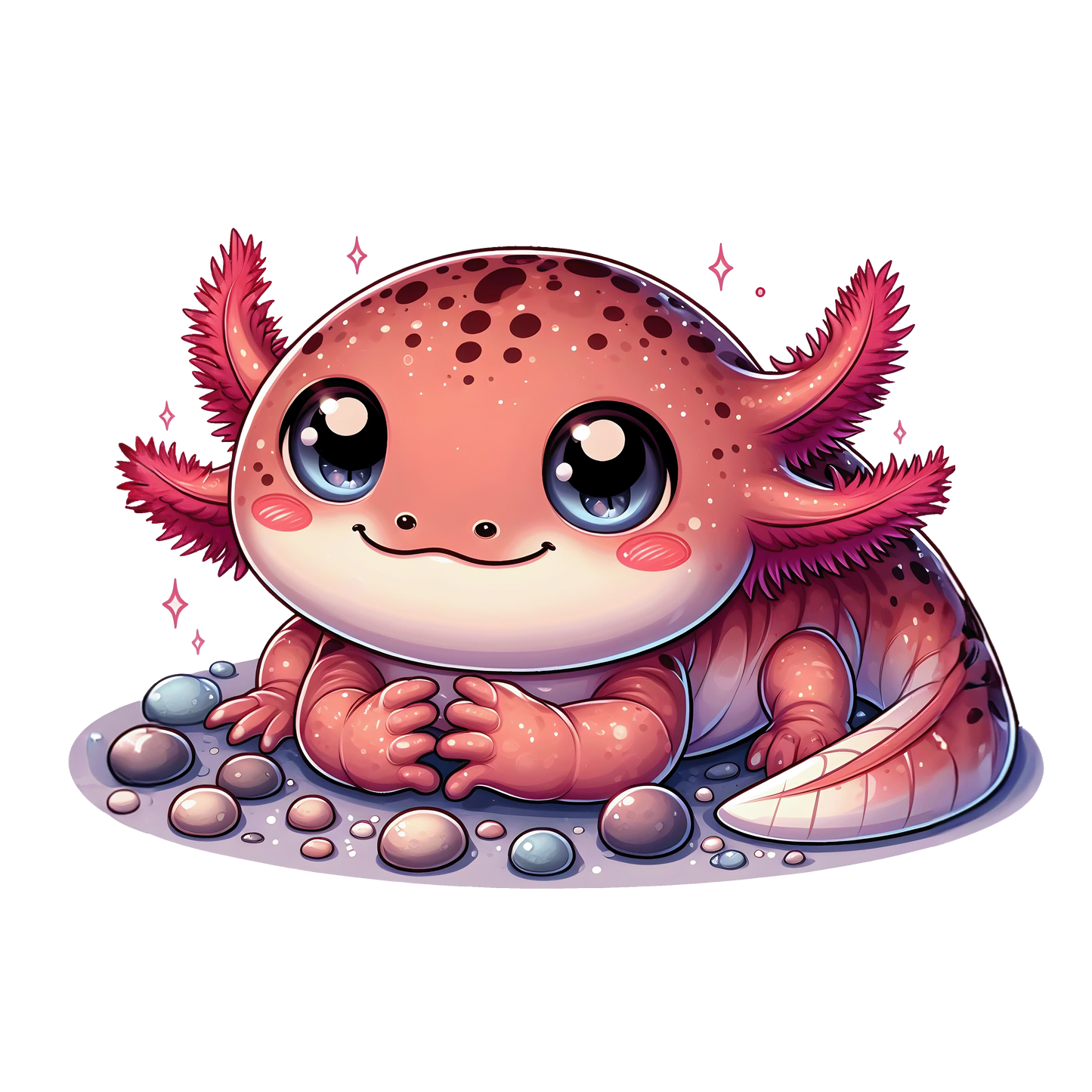 Bügelbild süßes Axolotl – für Baumwolle & Polyester Bild_1