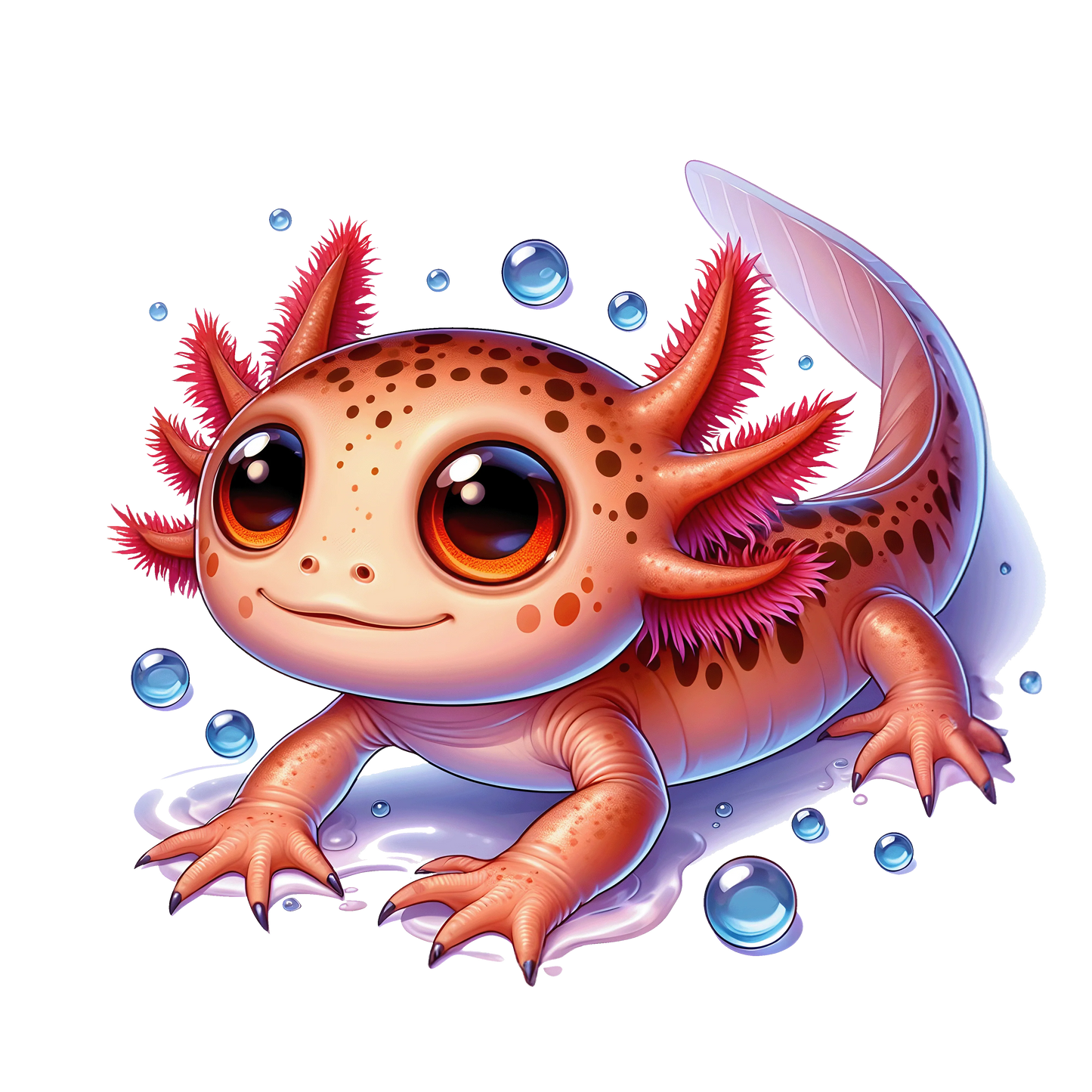 Bügelbild süßes Axolotl – für Baumwolle & Polyester Bild_2