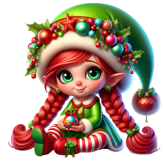 Bügelbild Weihnachten Gnom Mädchen Bild_2