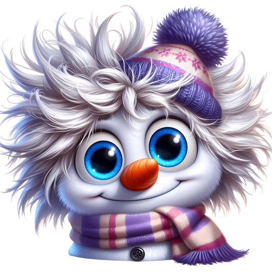 Bügelbild lustiger Schneeman - Mütze, Schal Bild_2