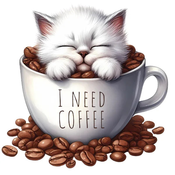 Bügelbild Katze Kaffee – robuste Premium-Folie Bild_10