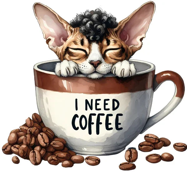 Bügelbild Katze Kaffee – robuste Premium-Folie Bild_5