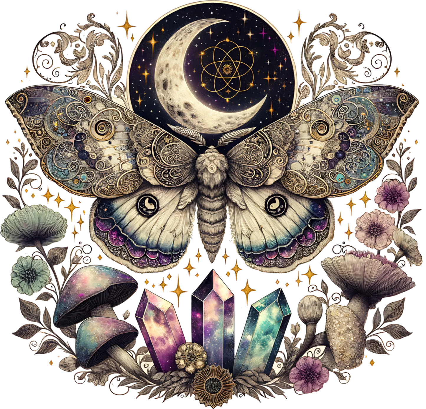 Bügelbilder Vintage Moth Bild_3