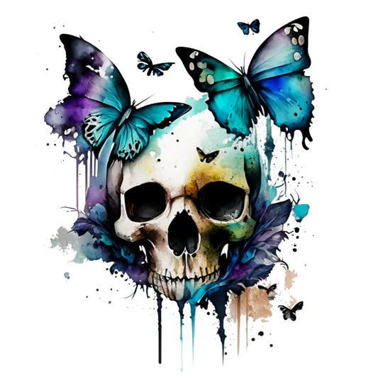 Bügelbilder Totenkopf | Skull | Schmetterling