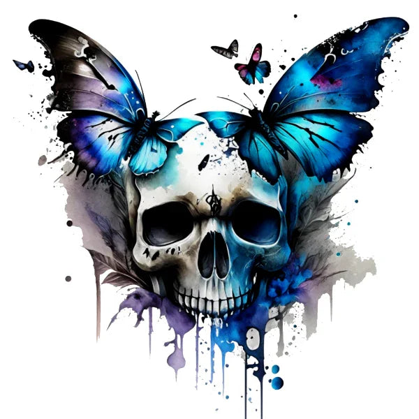 Bügelbilder Totenkopf | Skull | Schmetterling
