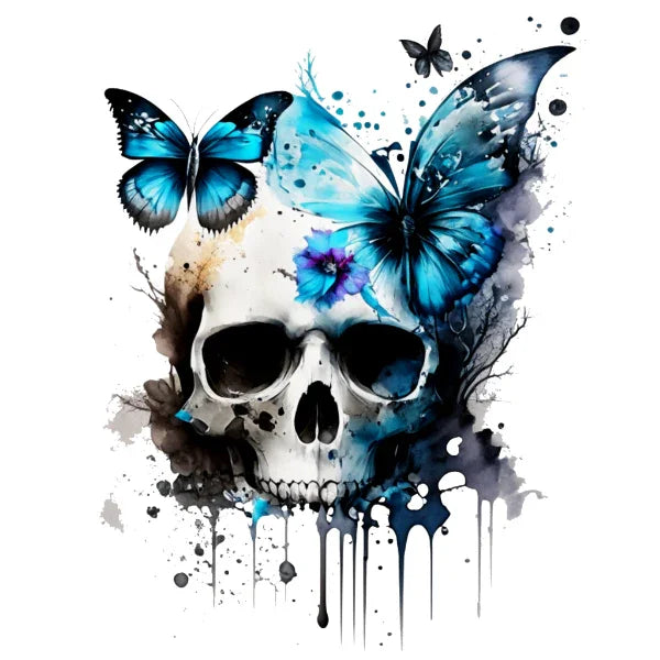 Bügelbilder Totenkopf | Skull | Schmetterling