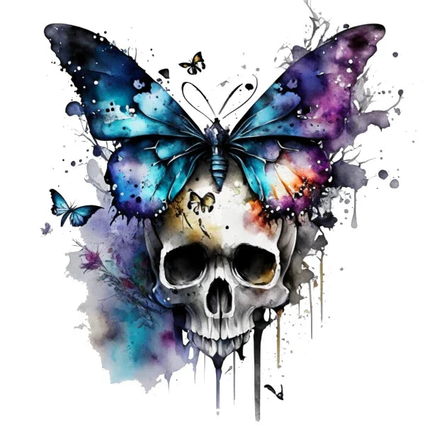 Bügelbilder Totenkopf | Skull | Schmetterling