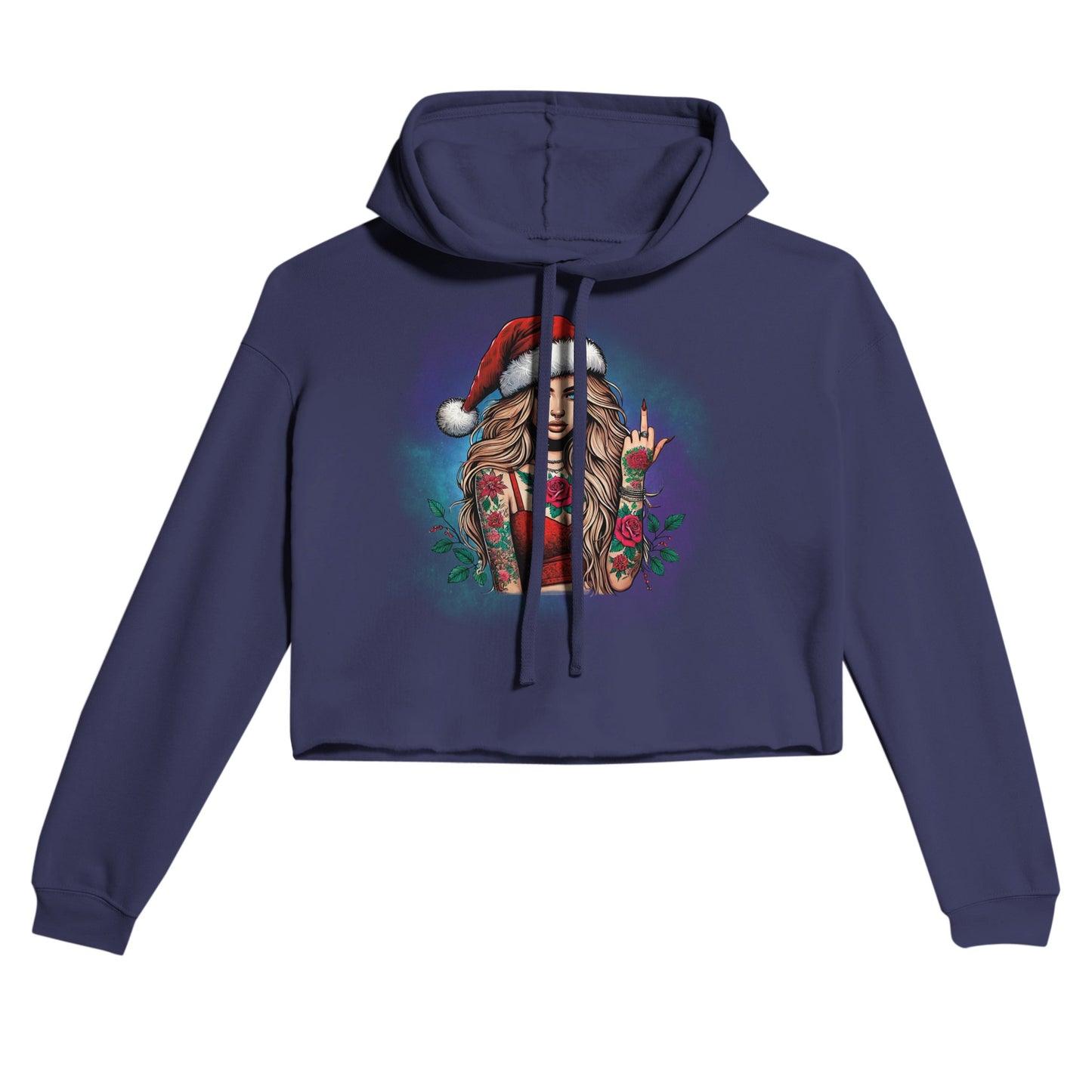 Damen Cropped Hoodie tätowierte Frau - Magic Miracle Design