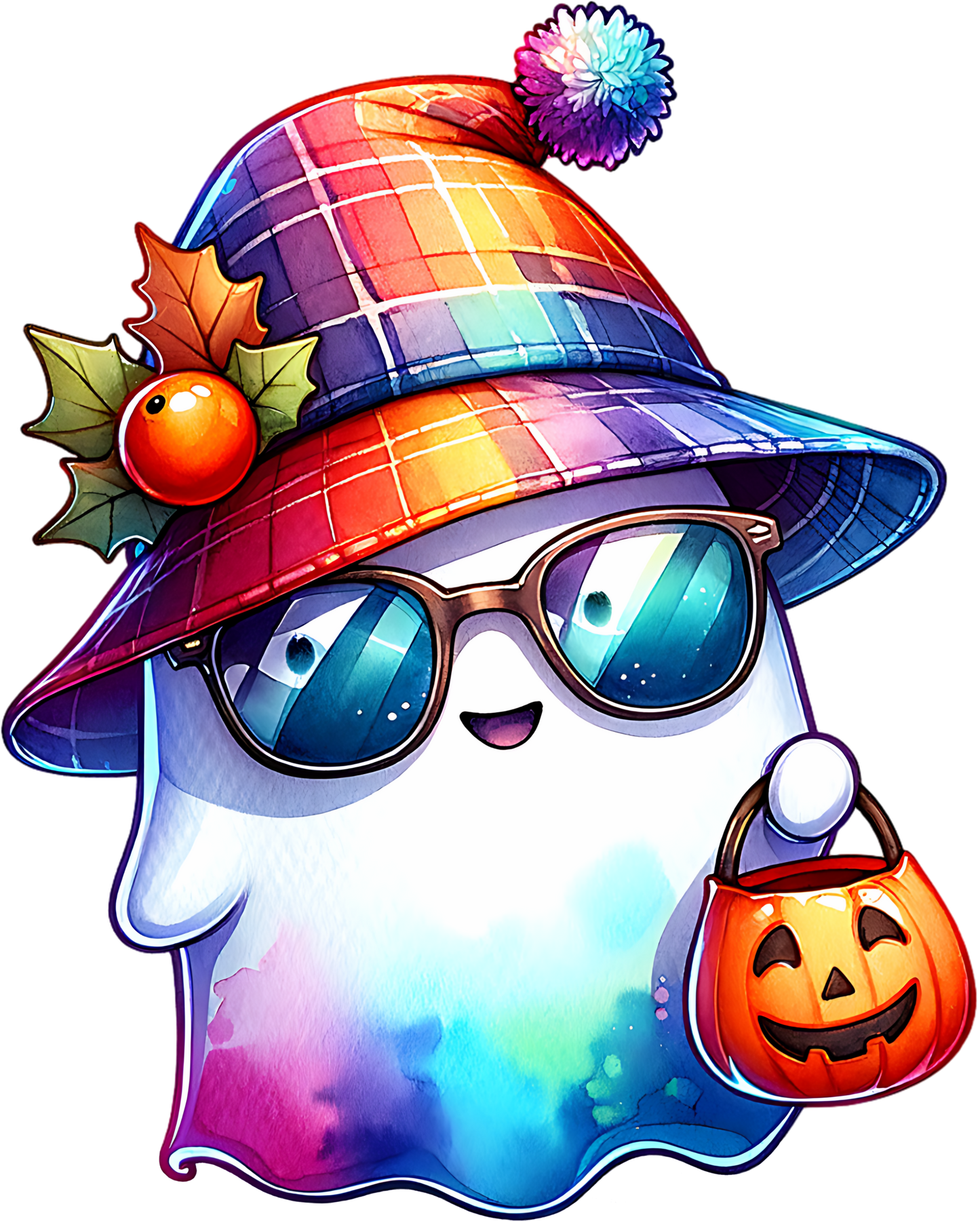 Bügelbild Halloween bunte Geister
