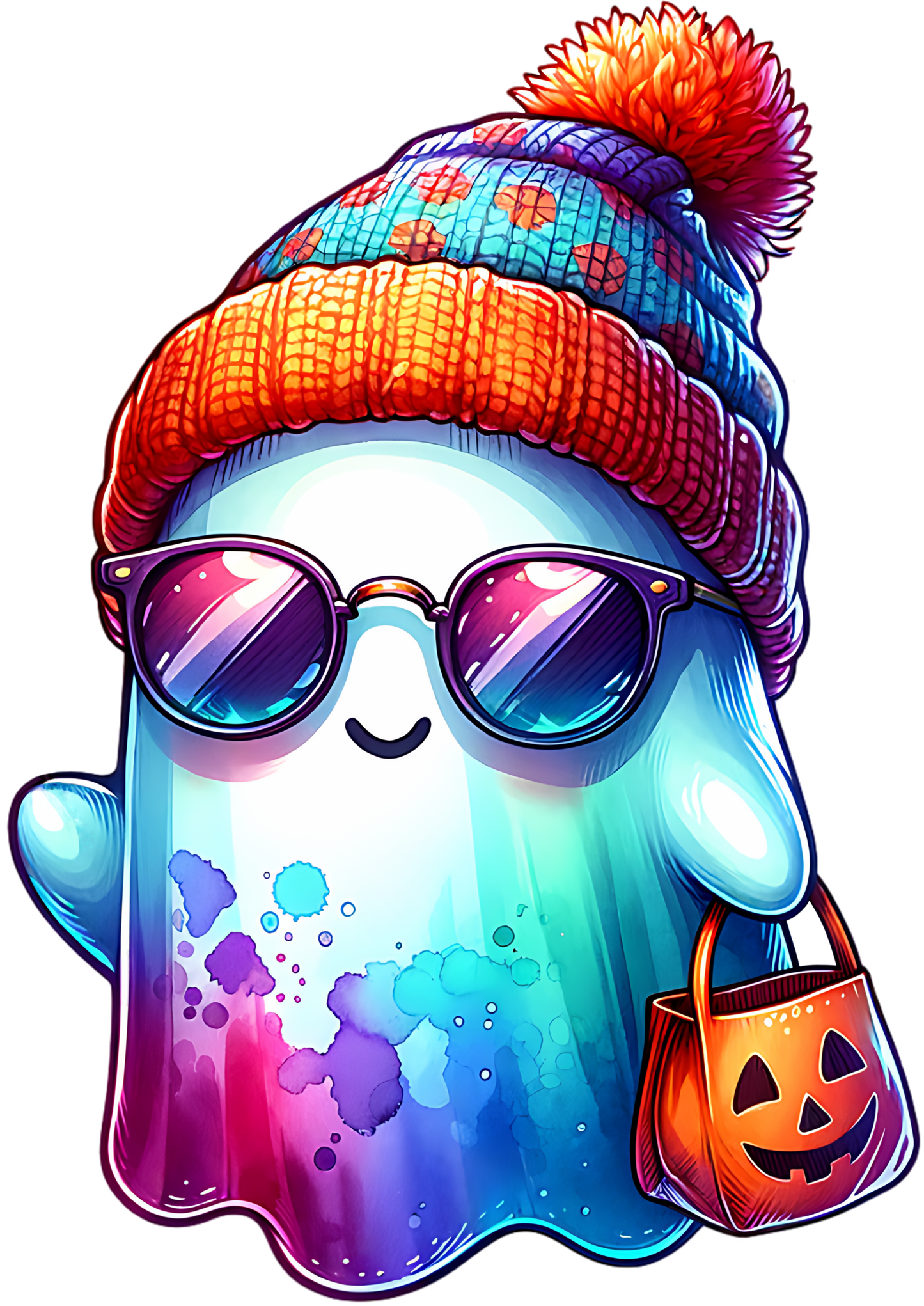 Bügelbild Halloween bunte Geister