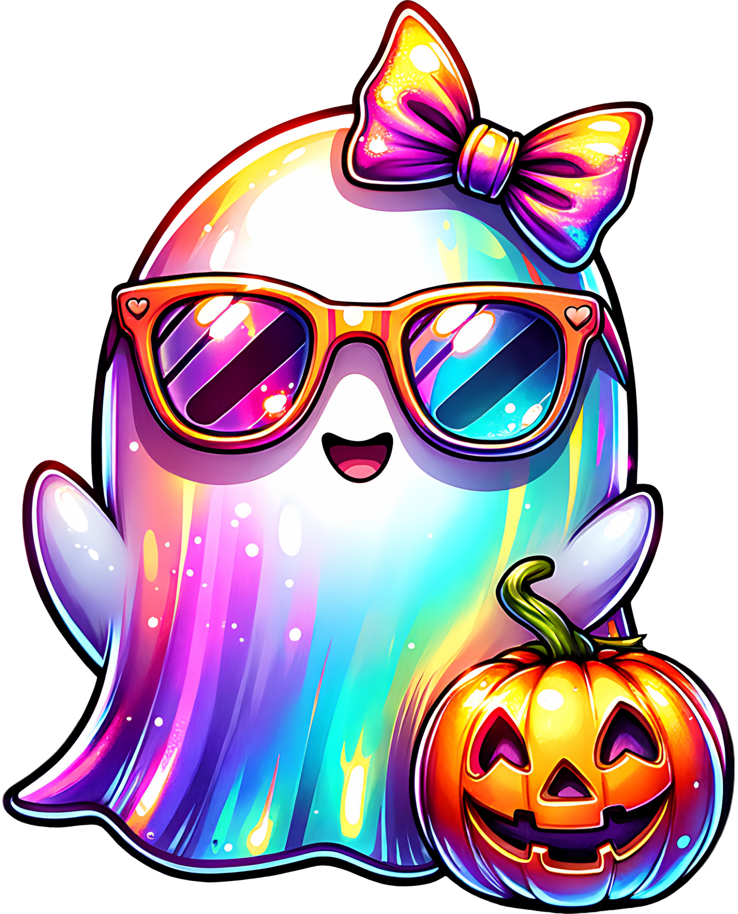 Bügelbild Halloween bunte Geister