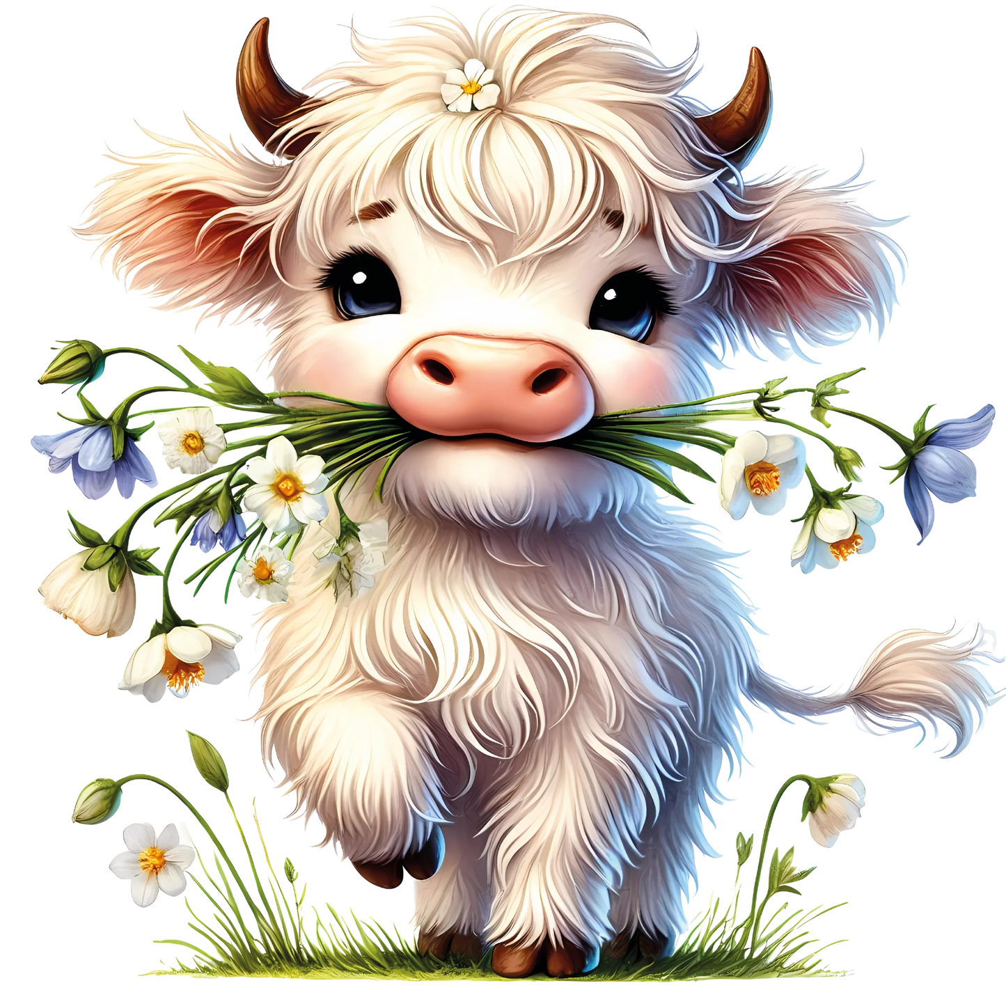 Bügelbild süße Highland Kuh – robuste Premium-Folie Bild_1