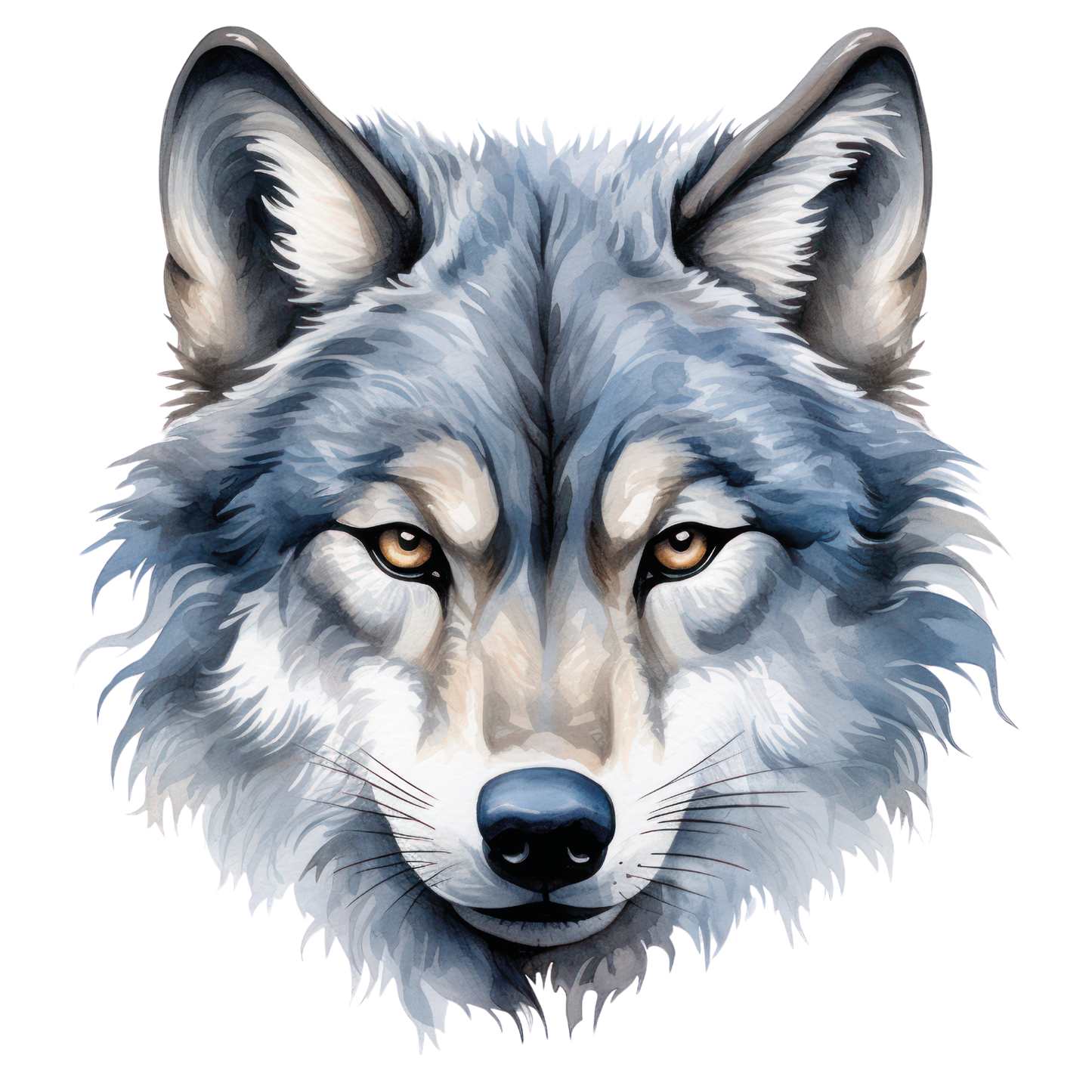 Bügelbild Wolf mit Mond