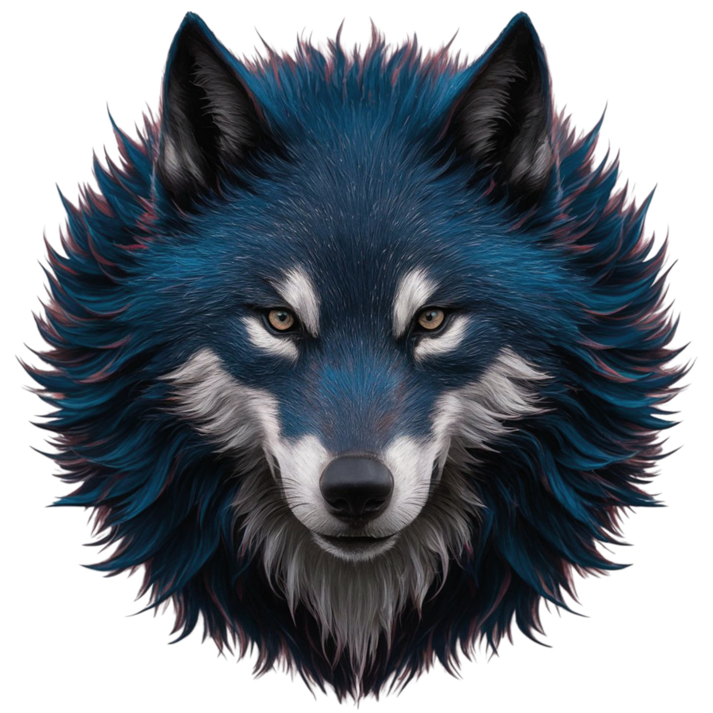 Bügelbild Wolf mit Mond
