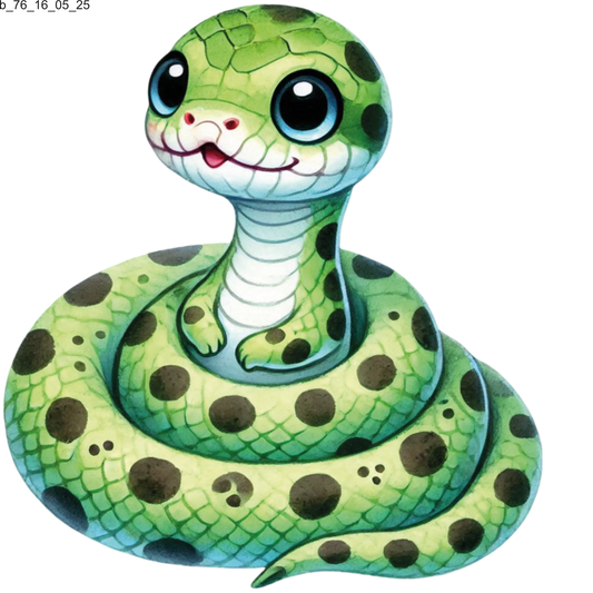 Bügelbild niedliche Babyschlangen für Baumwolle & Polyester Bild_10