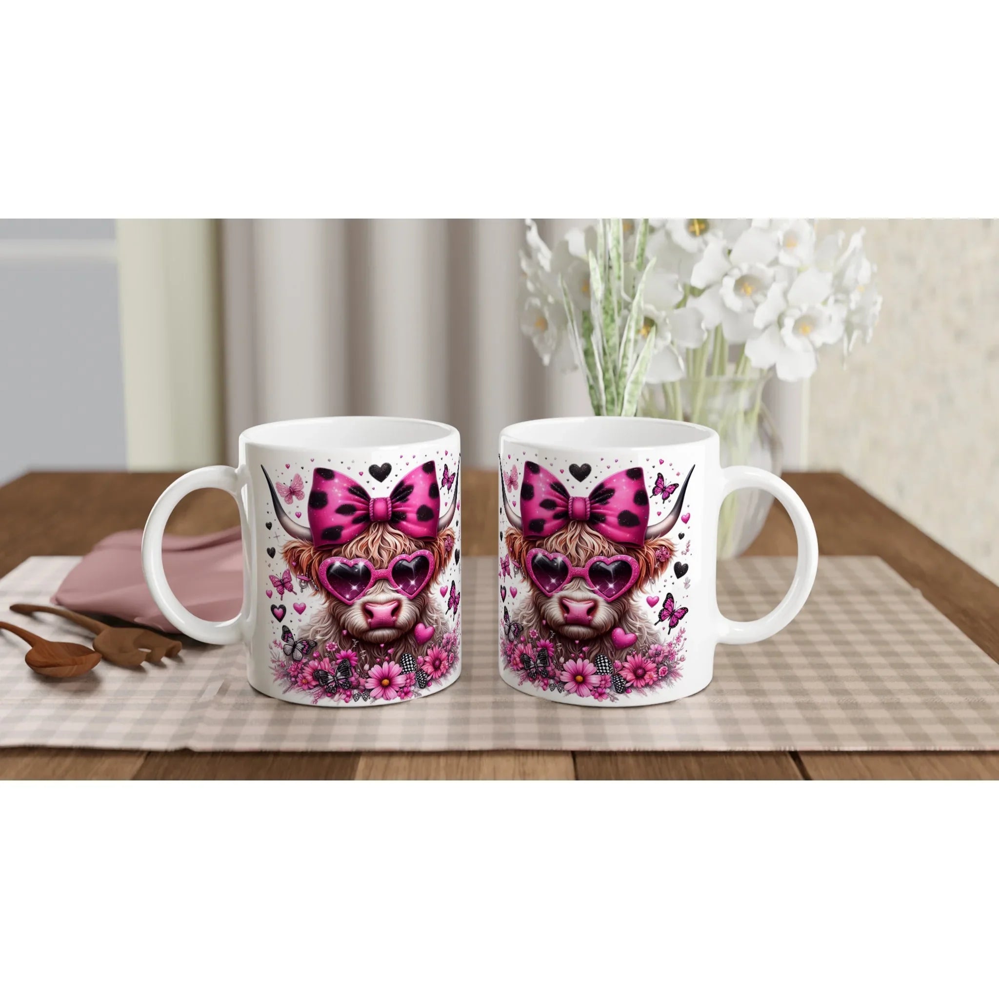 Keramiktasse Highland Kuh pink