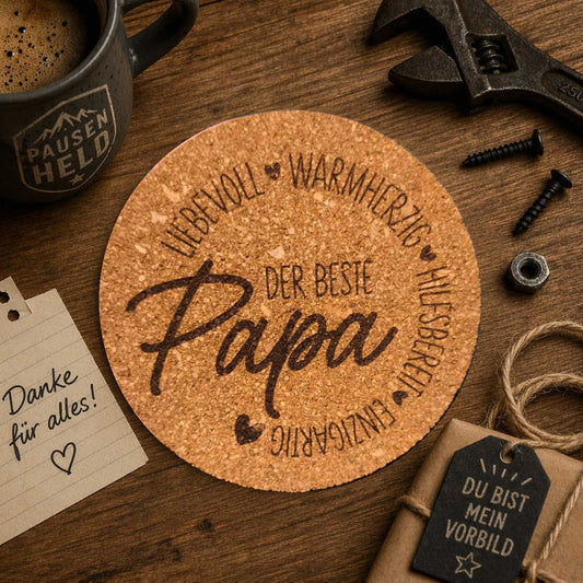 Runder Kork Untersetzer mit Laser-Gravur – 9 cm personalisiert 5