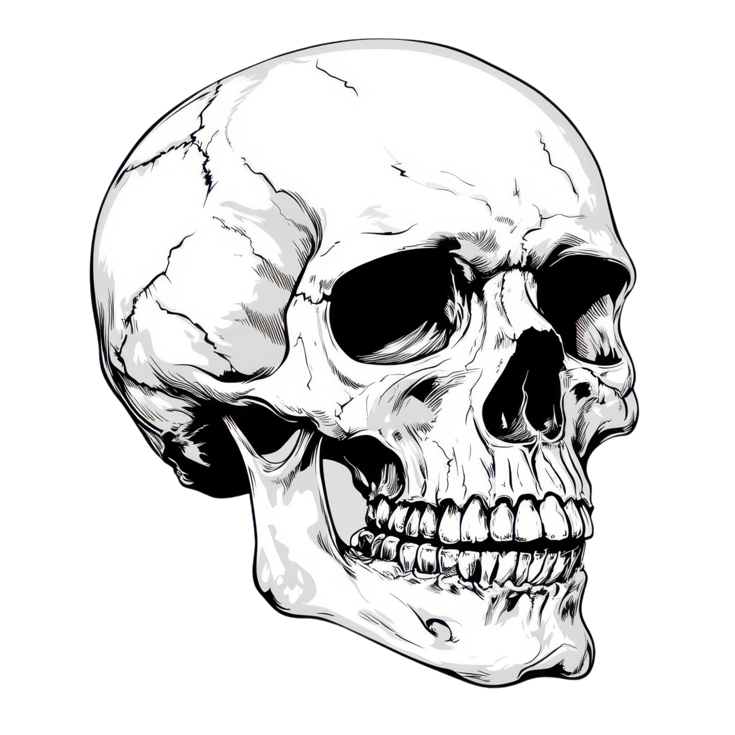 Bügelbild White Skull