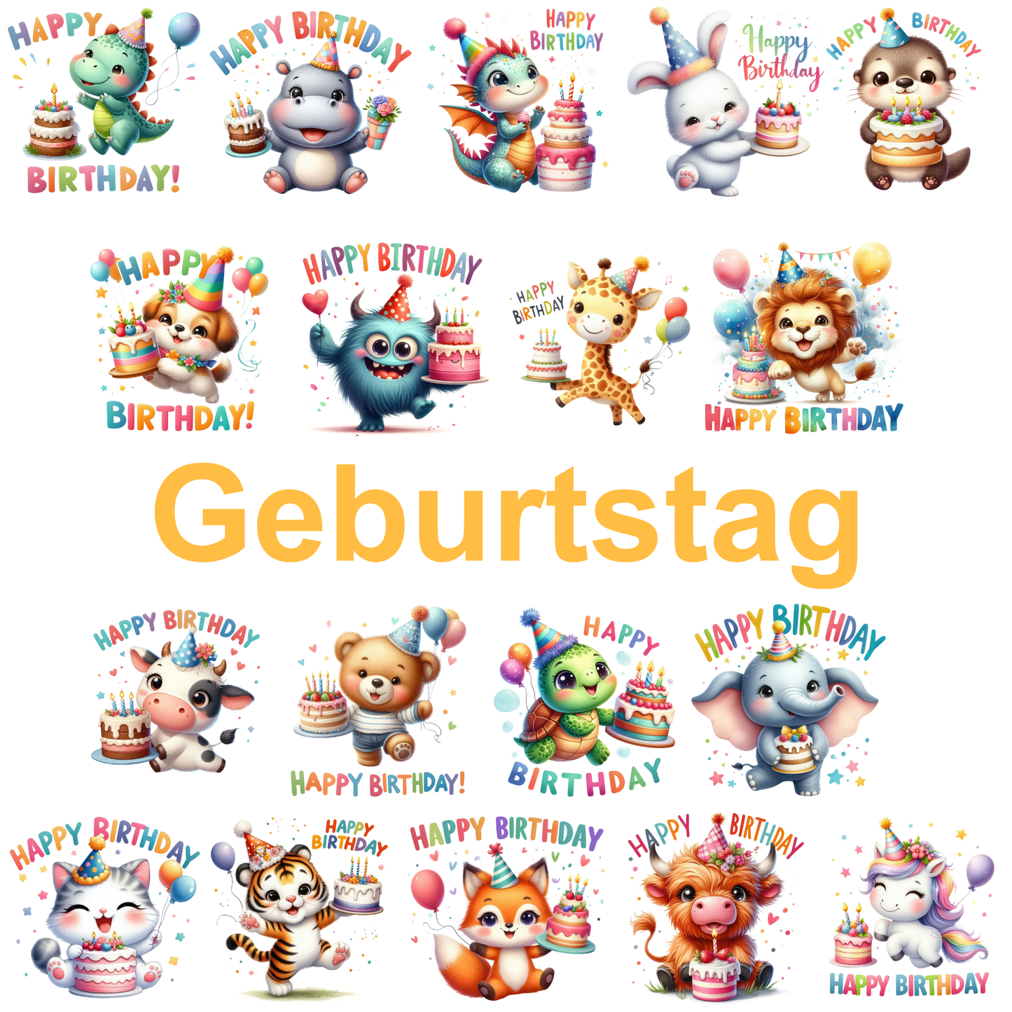 Bügelbilder Kinder Geburtstag Happy Birthday - Magic Miracle Design