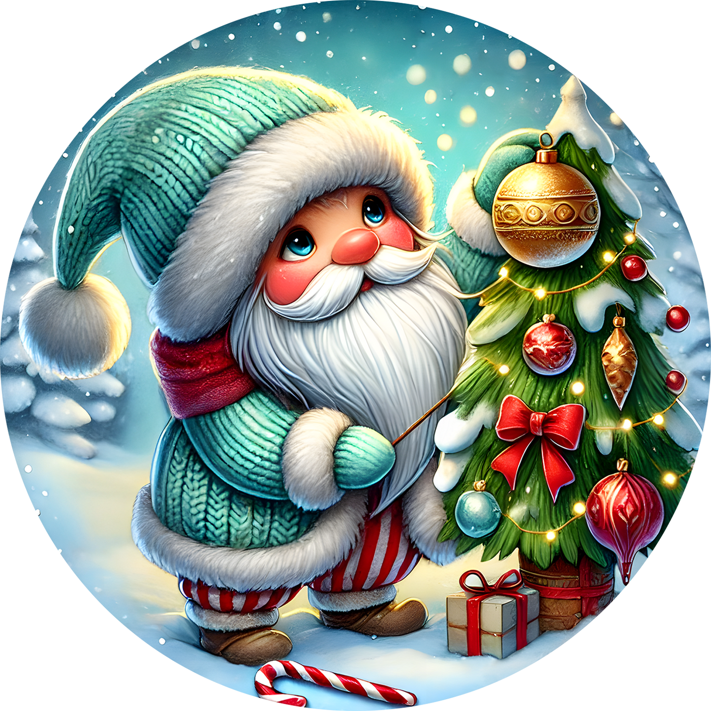 Bügelbild Weihnachten Gnome - singen, Kamin, schmücken Bild_9