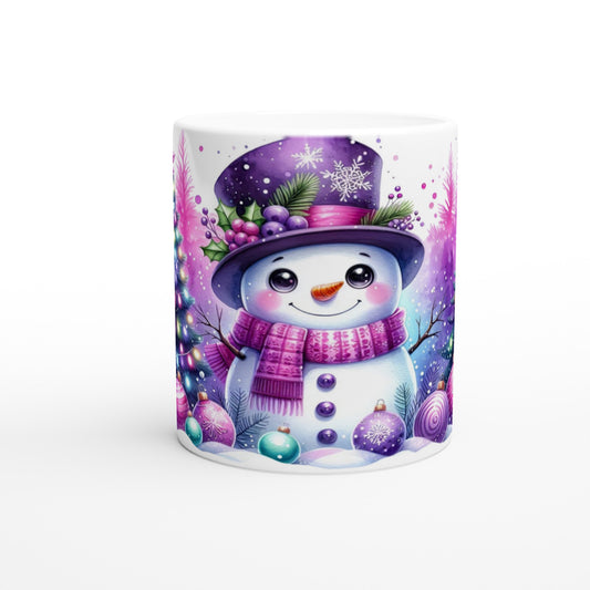 Tasse Weihnachten lila Schneemann - Magic Miracle Design