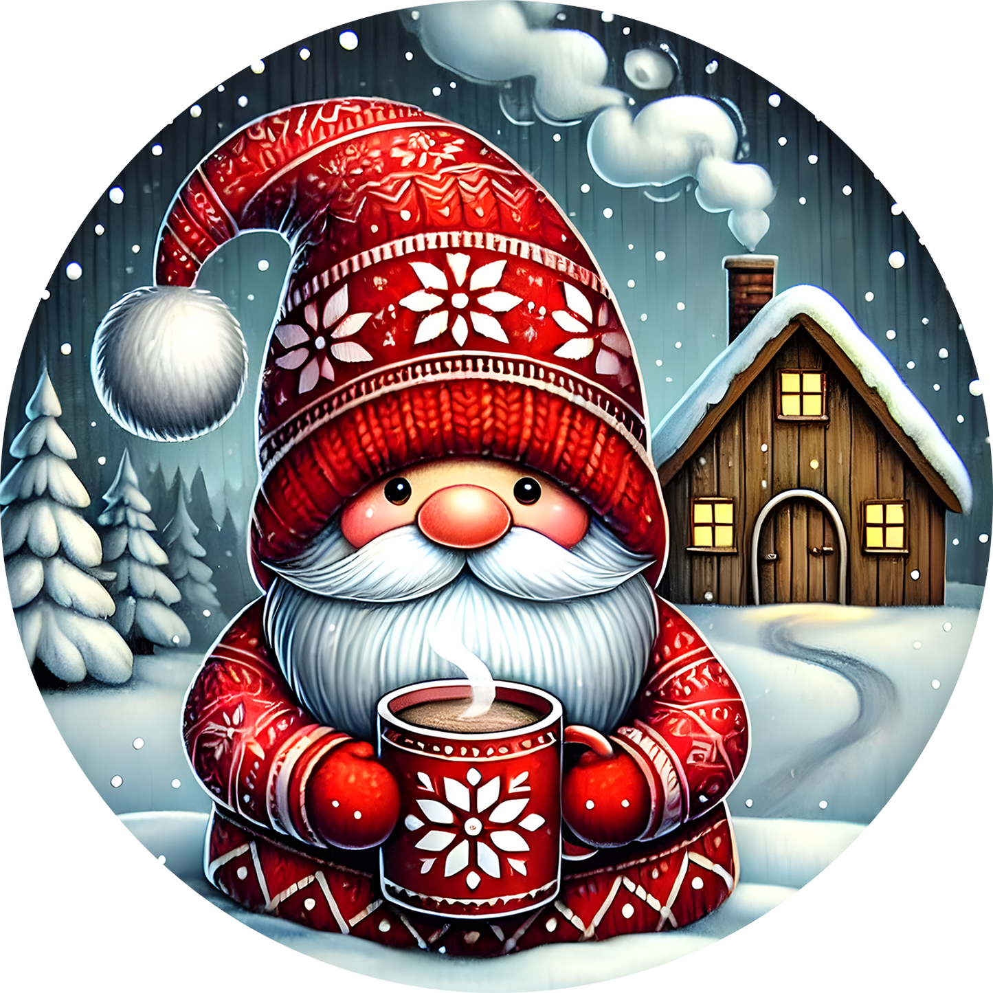 Bügelbild Weihnachten Gnome - singen, Kamin, schmücken Bild_8