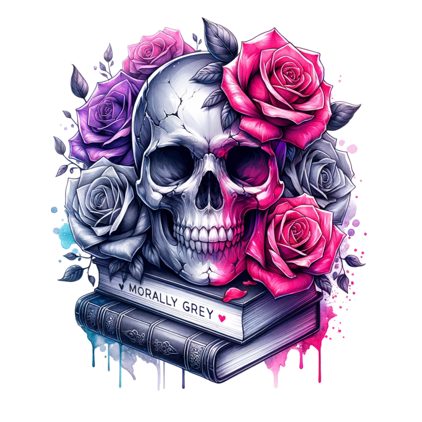 Bügelbild Totenkopf | Skull | Rosen - Magic Miracle Design