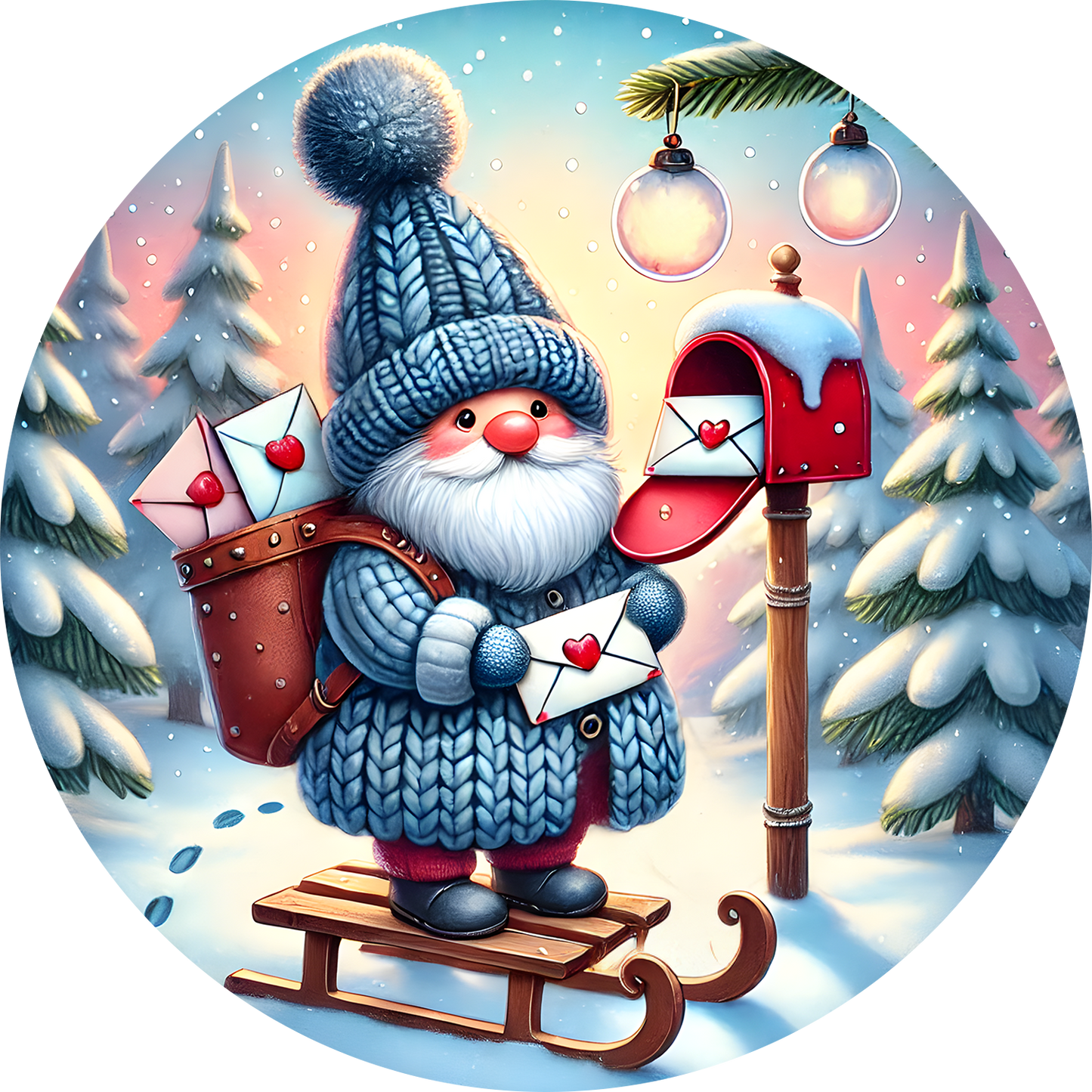Bügelbild Weihnachten Gnome - singen, Kamin, schmücken Bild_7