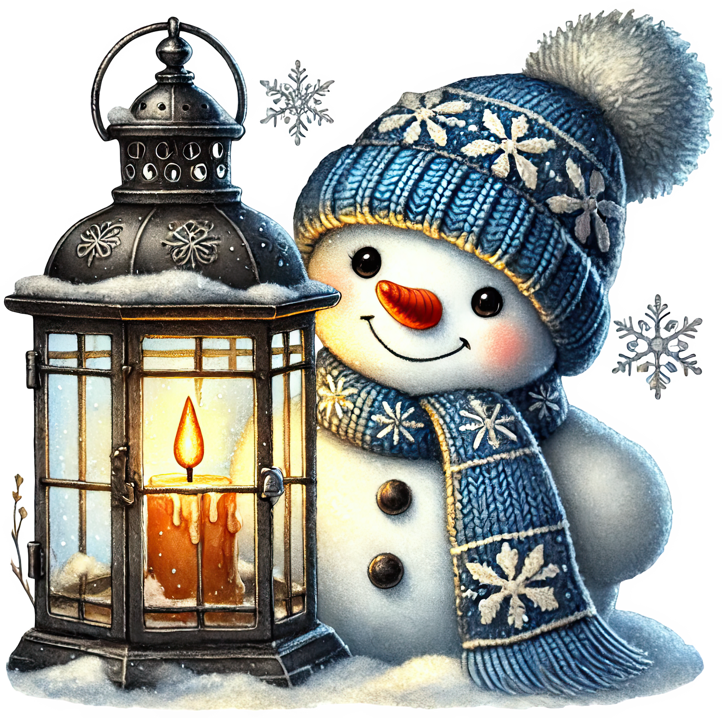 Bügelbilder Weihnachten Schneemänner blau - Magic Miracle Design
