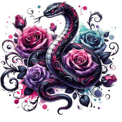 Bügelbild Totenkopf | Skull | Rosen - Magic Miracle Design