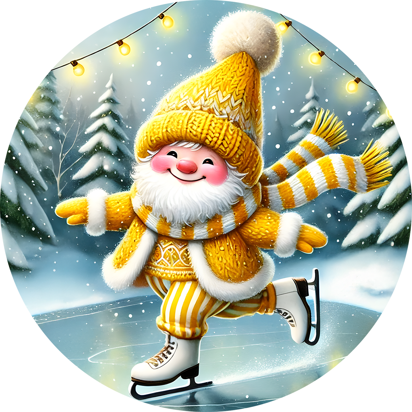 Bügelbild Weihnachten Gnome - singen, Kamin, schmücken Bild_3