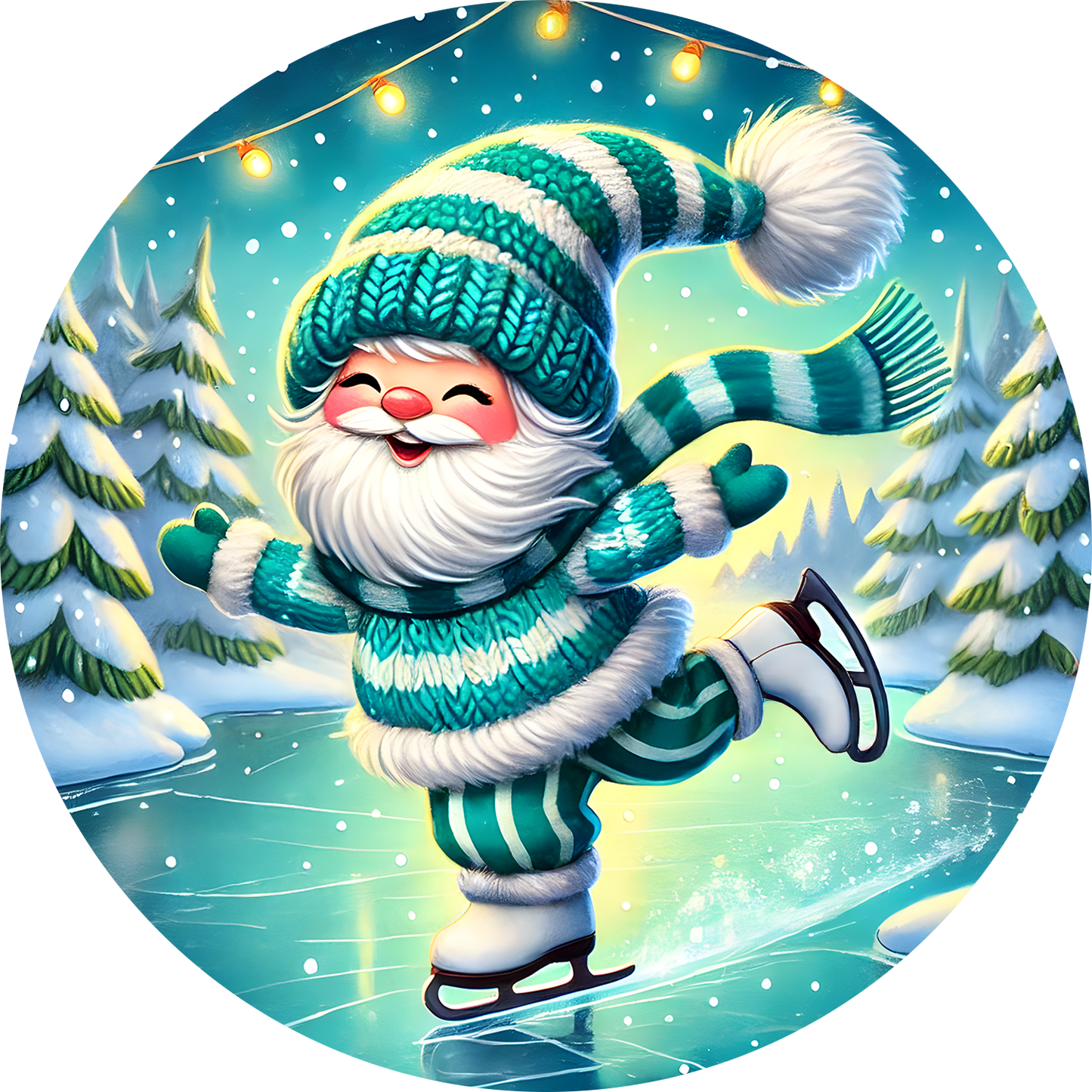 Bügelbild Weihnachten Gnome - singen, Kamin, schmücken Bild_2