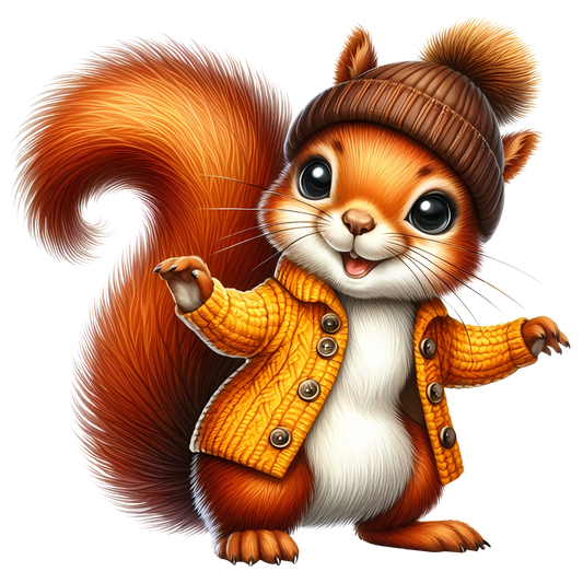 Bügelbild Winter Tiere - Hase, Eichhörnchen, Igel Bild_1