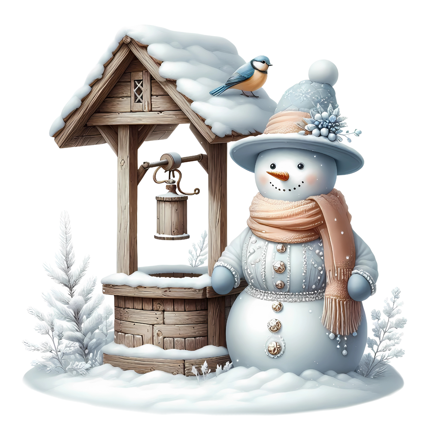 Bügelbilder Weihnachten Schneemänner pastell - Magic Miracle Design